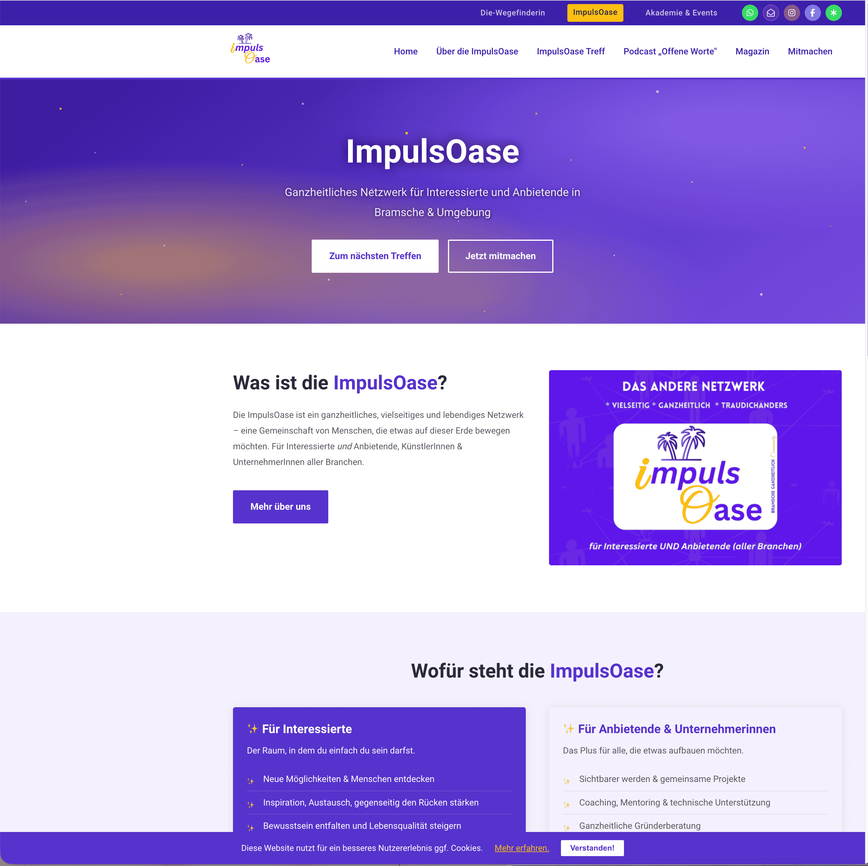 Screenshot der Website impulsoase.info